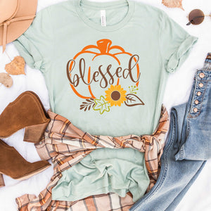 Blessed Pumpkin - Dusty Blue - Sunfire Tees