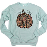 Distressed Leopard Pumpkin - Heather Dusty Blue - Sunfire Tees