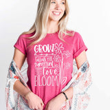 Grow Hope Bloom - Heather Raspberry - Sunfire Tees