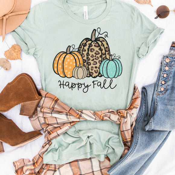 Happy Fall Pumpkins - Heather Dusty Blue