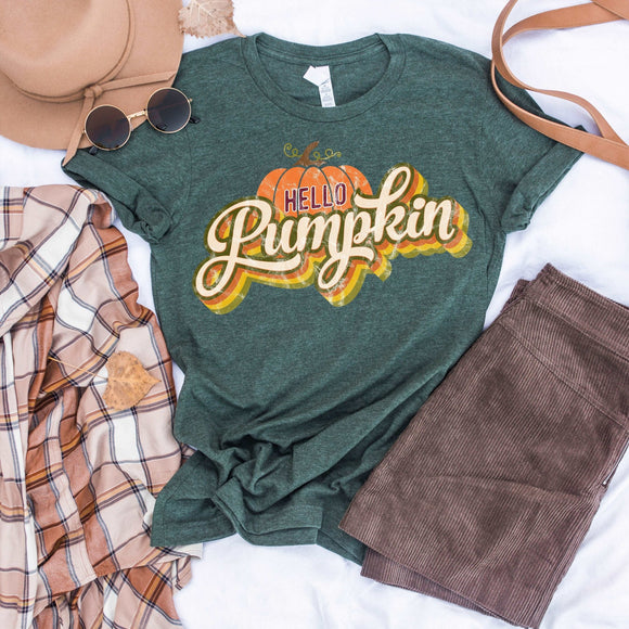 Hello Pumpkin - Heather Forest - Sunfire Tees