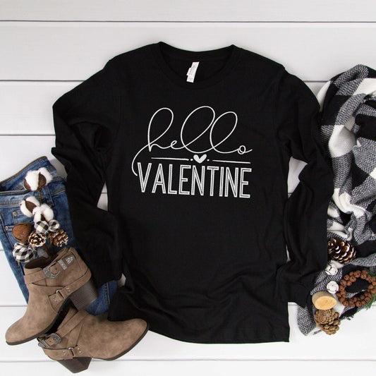 Hello Valentine - Black - Sunfire Tees