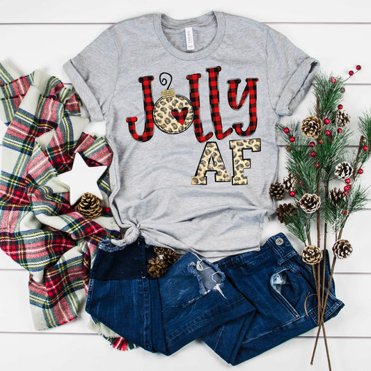 Jolly AF - athletic heather gray - Sunfire Tees