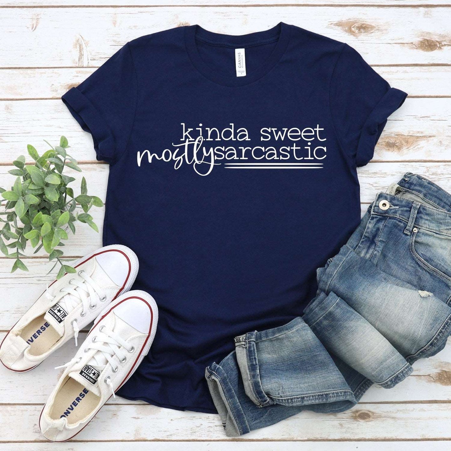Kinda Sweet Mostly Sarcastic - Navy - Sunfire Tees
