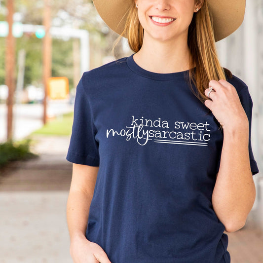 Kinda Sweet Mostly Sarcastic - Navy - Sunfire Tees