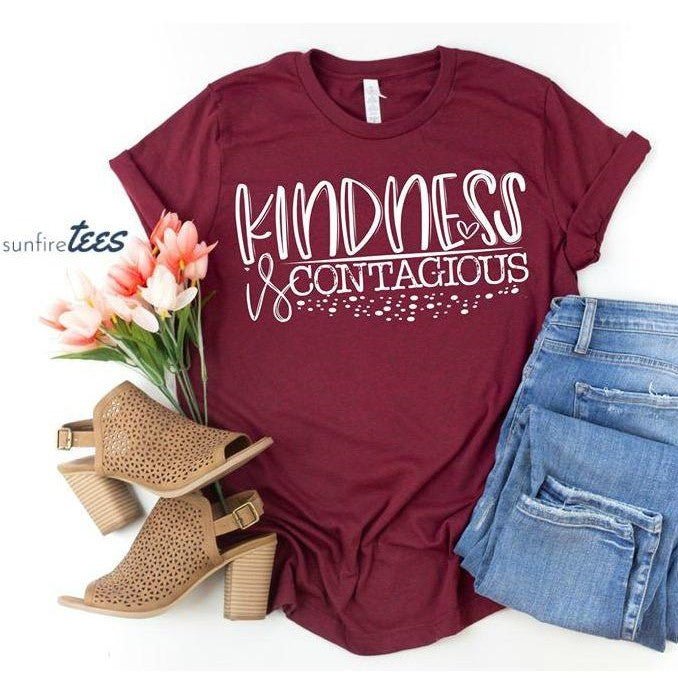 Kindness is Contagious Shirt - Maroon - Sunfire Tees