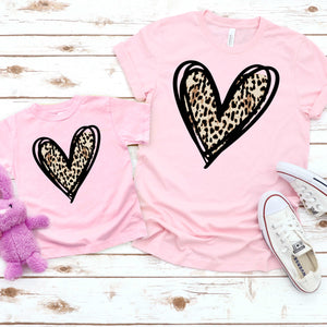 Leopard Heart Shirt - Pink