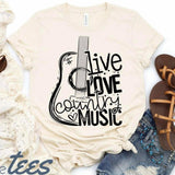 Live Love Country Music RTS - Sunfire Tees