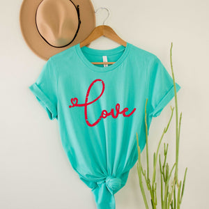 Love - Heather Sea Green - Sunfire Tees