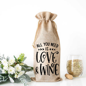 All You Need is Love & Wine - Wine Bag