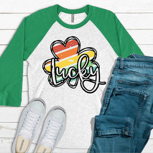 Lucky Clover - Green Raglan - Sunfire Tees