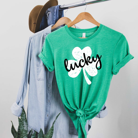 Lucky Shamrock - heather kelly green - Sunfire Tees