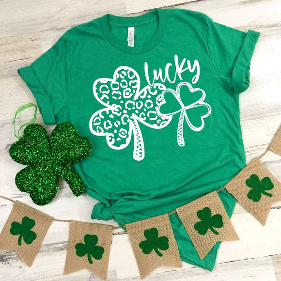 Lucky Shamrock Shirt - Heather Kelly - Sunfire Tees