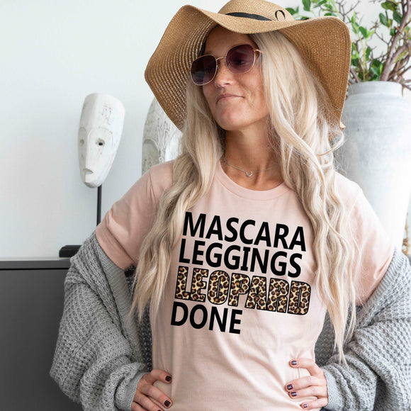Mascara Leggings Leopard Done Shirt - Peach