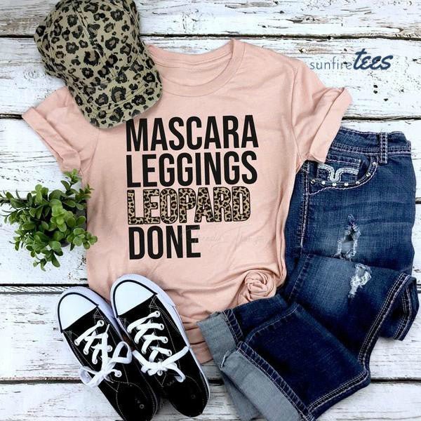 Mascara Leggings Leopard Done Shirt - Sunfire Tees