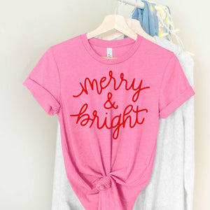 Merry & Bright - Heather Charity Pink - Sunfire Tees