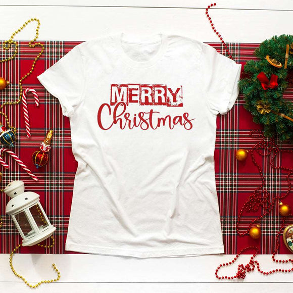 Merry Christmas Shirt - White - Sunfire Tees