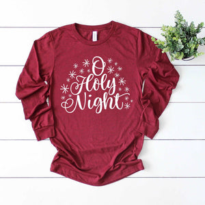 O Holy Night - LS Heather Cardinal - Sunfire Tees