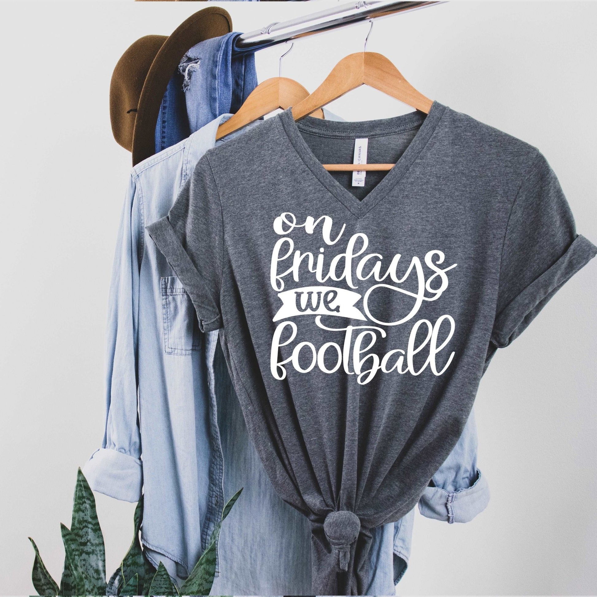 On Fridays We Football - V - neck - Sunfire Tees