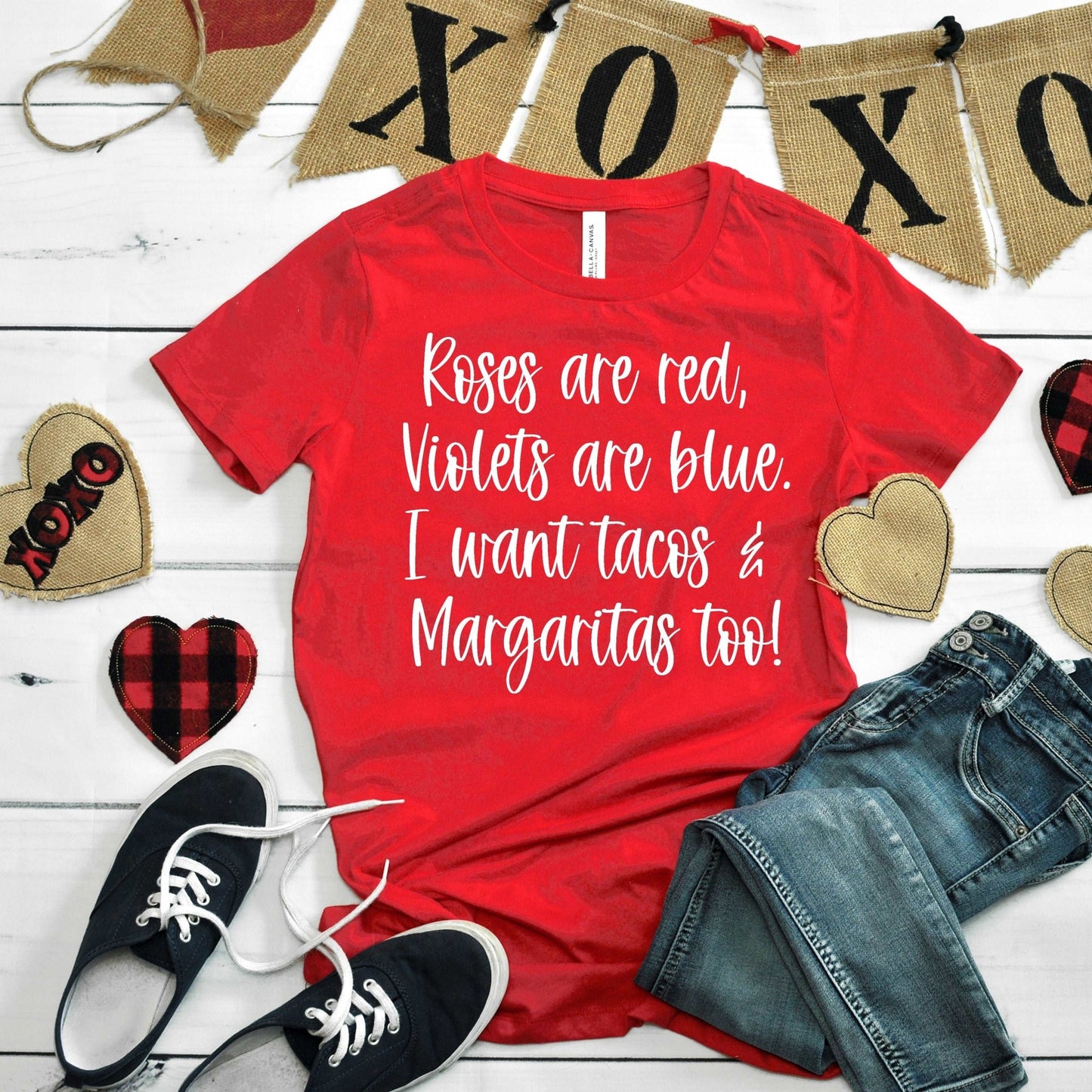 Roses, Tacos & Margaritas - red - Sunfire Tees