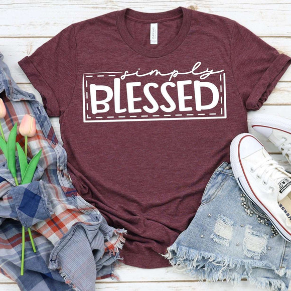 Simply Blessed Shirt - heather Maroon