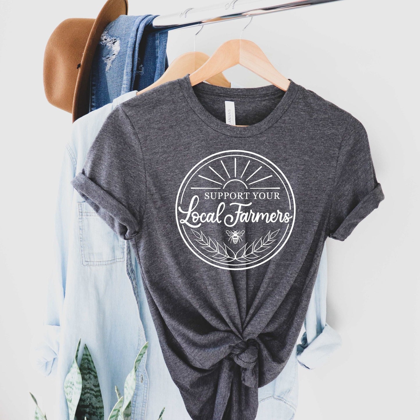 Support Your Local Farmers - Dark Heather Gray - Sunfire Tees