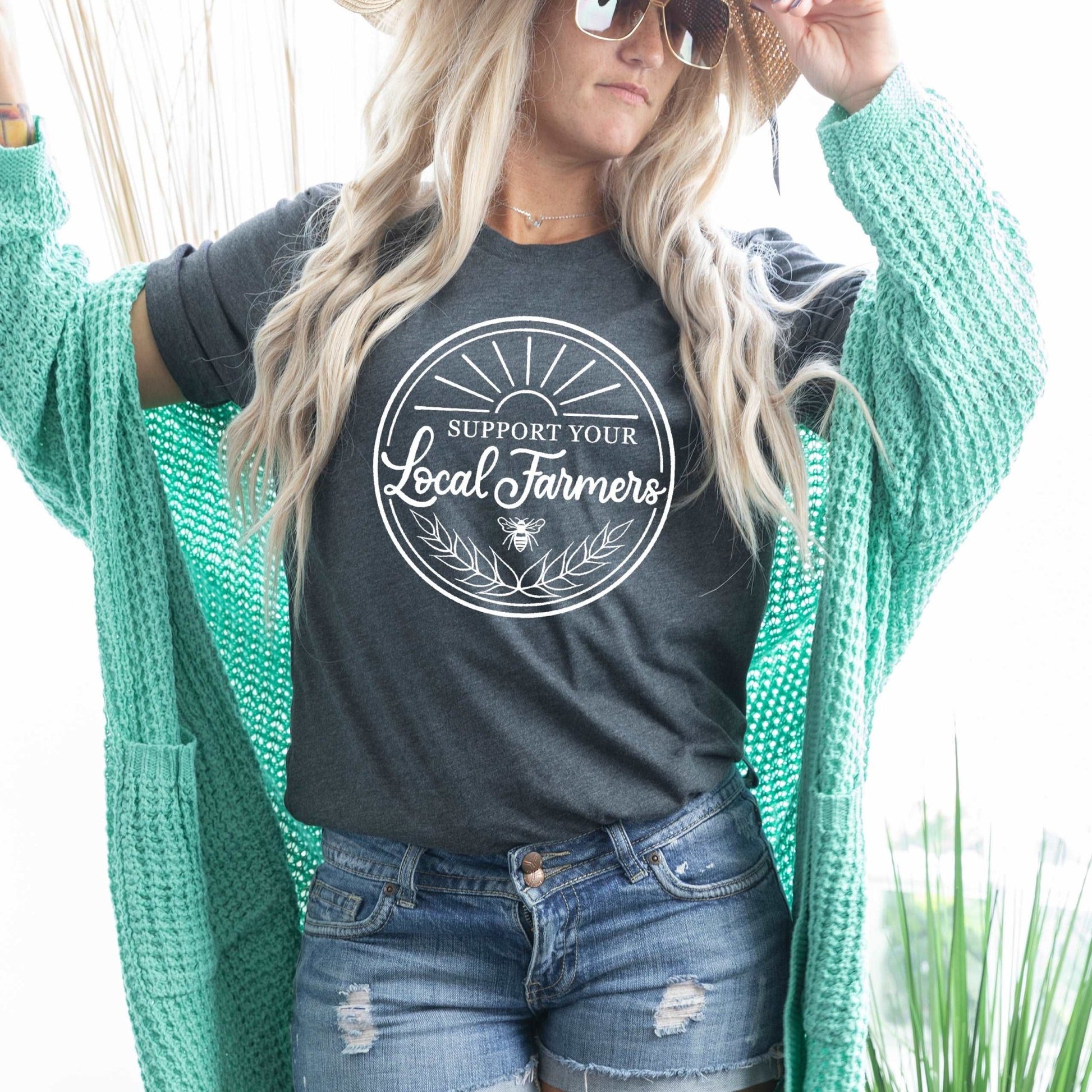 Support Your Local Farmers - Dark Heather Gray - Sunfire Tees