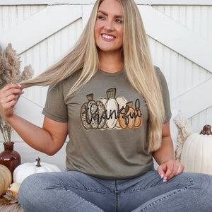 Thankful Pumpkins - heather military - Sunfire Tees