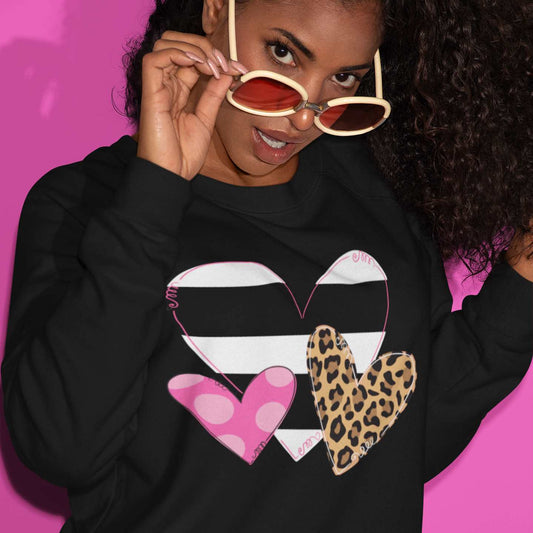 Valentine Hearts - Black - Sunfire Tees