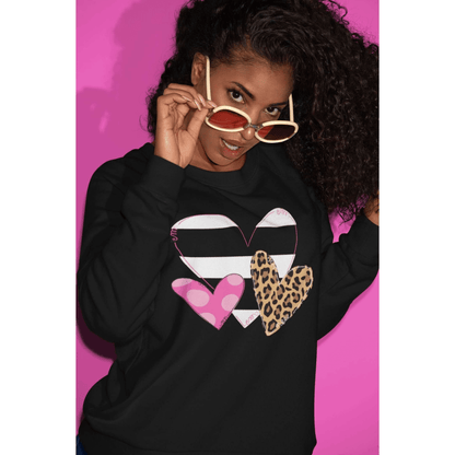 Valentine Hearts - Black - Sunfire Tees