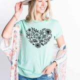 Wild Flower Heart - Heather Mint - Sunfire Tees