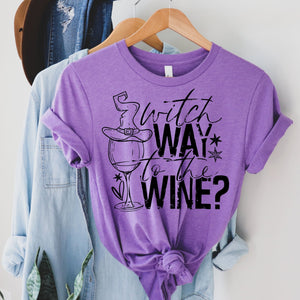 Witch Way to the Wine - heather team purple - Sunfire Tees