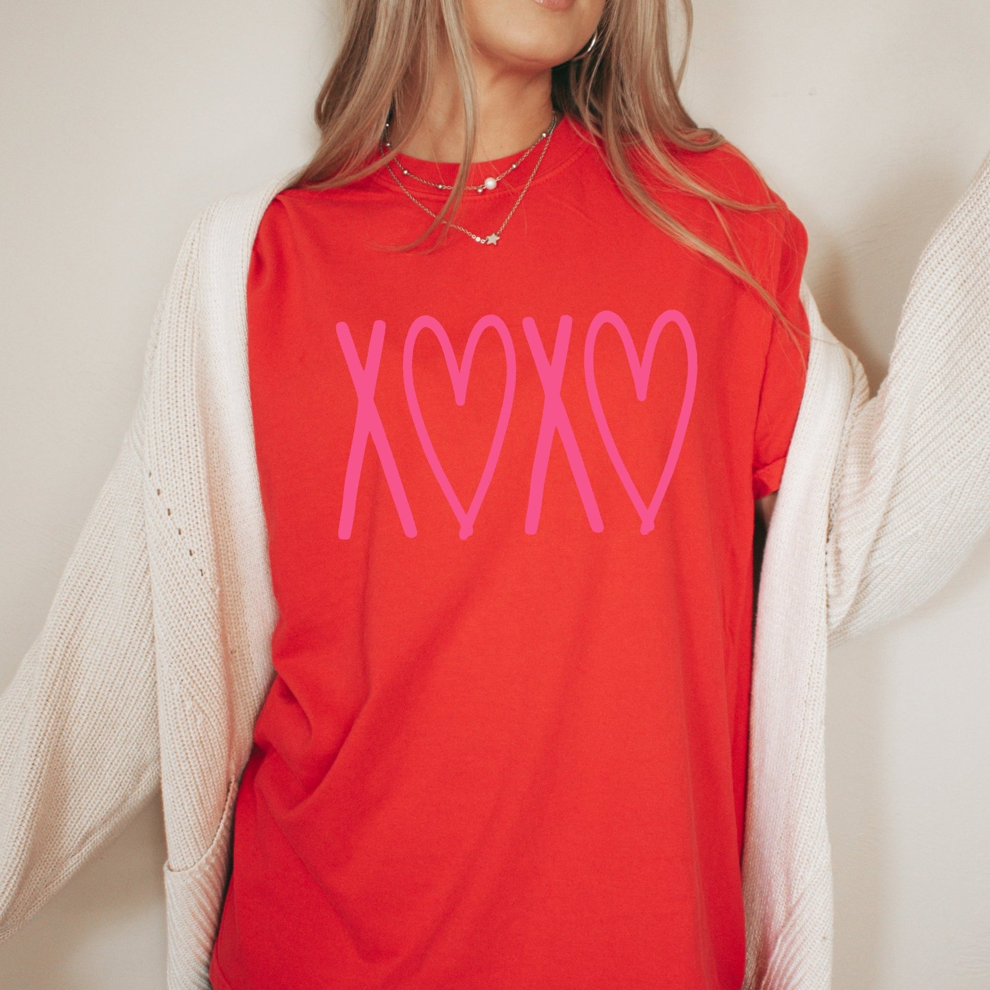 XOXO Puff Print - Comfort Colors - Sunfire Tees