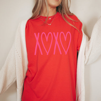 XOXO Puff Print - Comfort Colors - Sunfire Tees